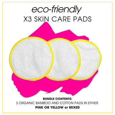 x 3 Eco Reusable Bamboo and Cotton Pads